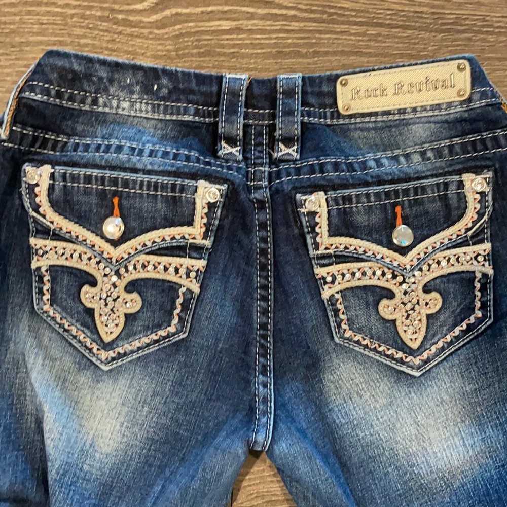 Rock Revival Pink Bling Jeans Ester Mid Rise Boot